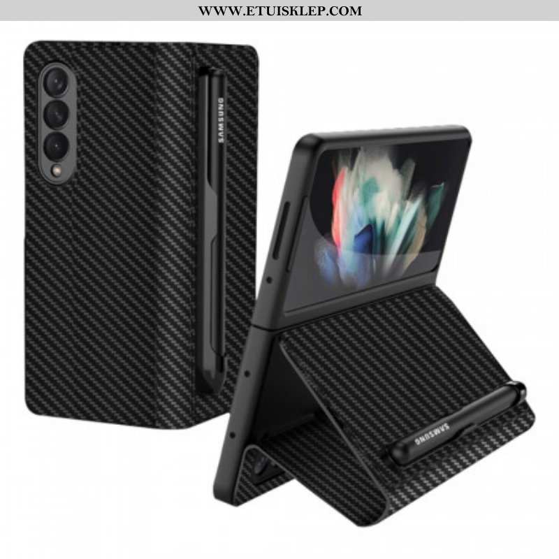 Etui Na Telefon do Samsung Galaxy Z Fold 3 5G Etui Folio Uchwyt Rysika Z Włókna Węglowego